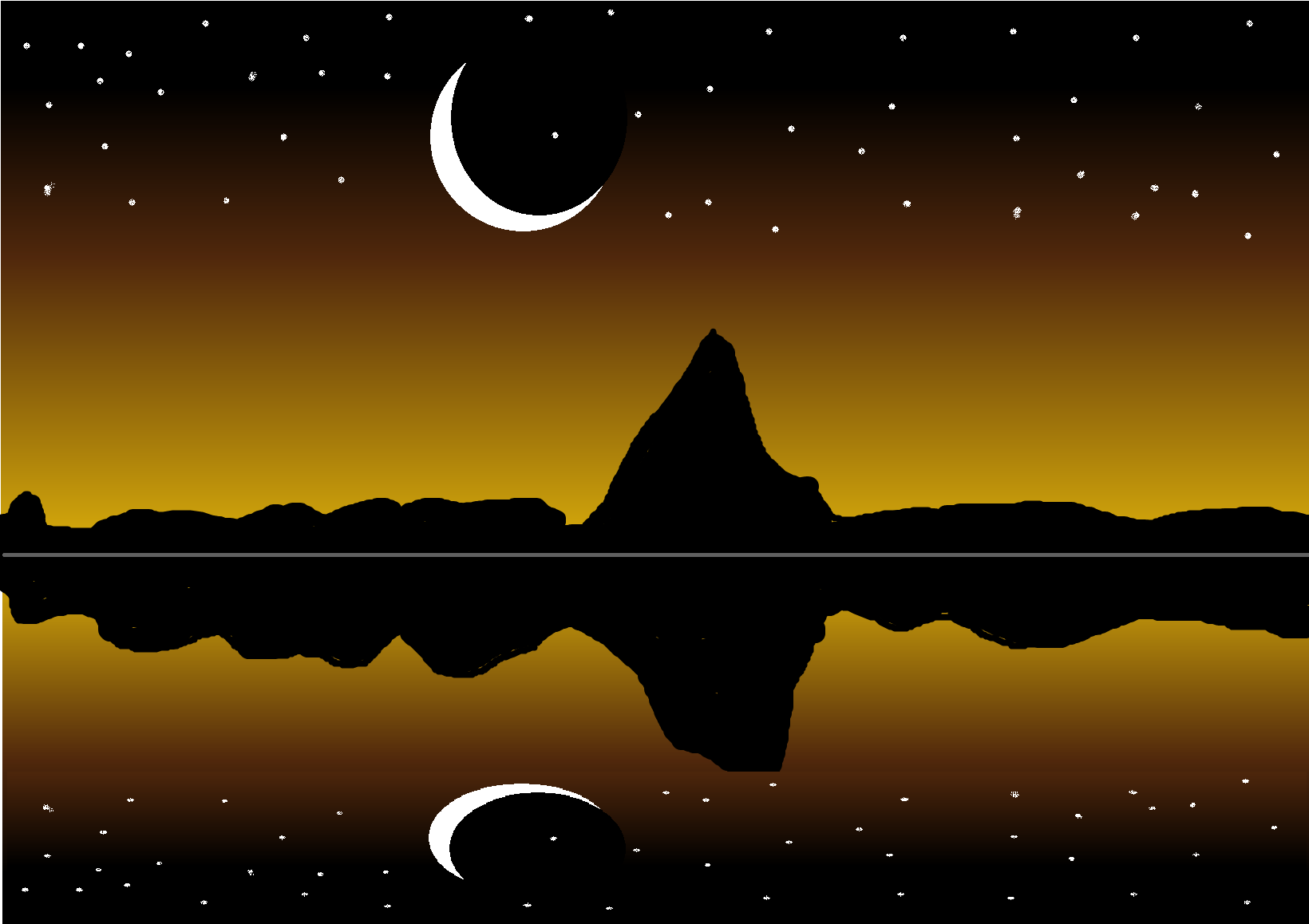 how to draw night scene in ms paint |beautiful mountain drawing in computer |Beautiful night scenery |digital art