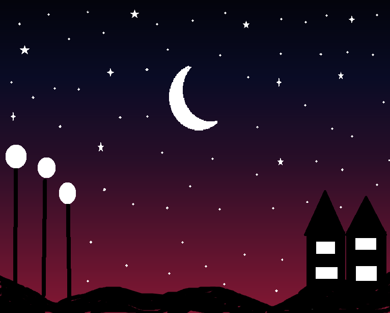 how to draw beautiful night scene in ms paint |Beautiful scenery | drawing |painting drawing |drawing in computer 